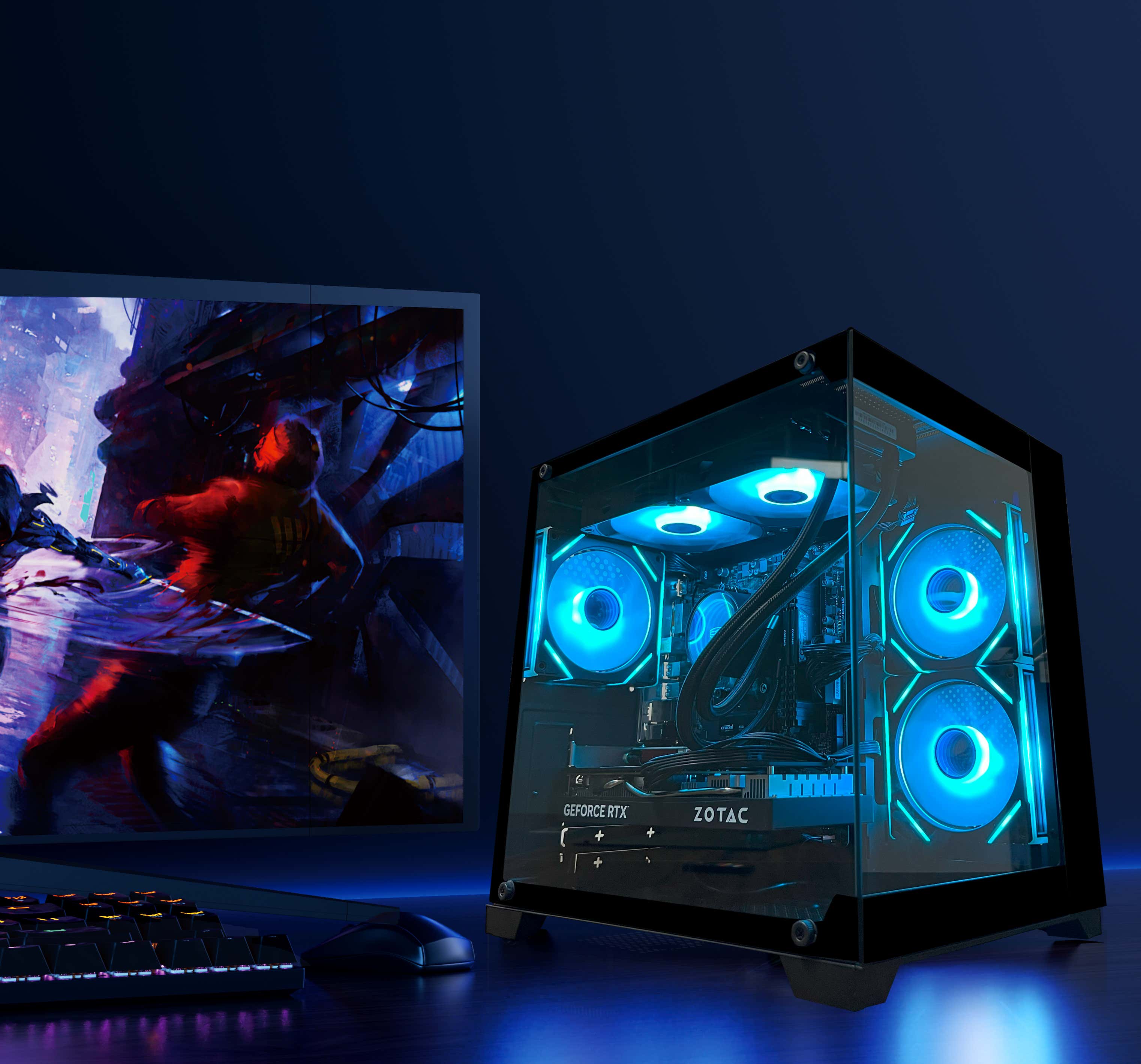 YAWYORE Gaming PC Desktop,AMD Ryzen 7 5700X,RTX5060 8G,MSI B550M