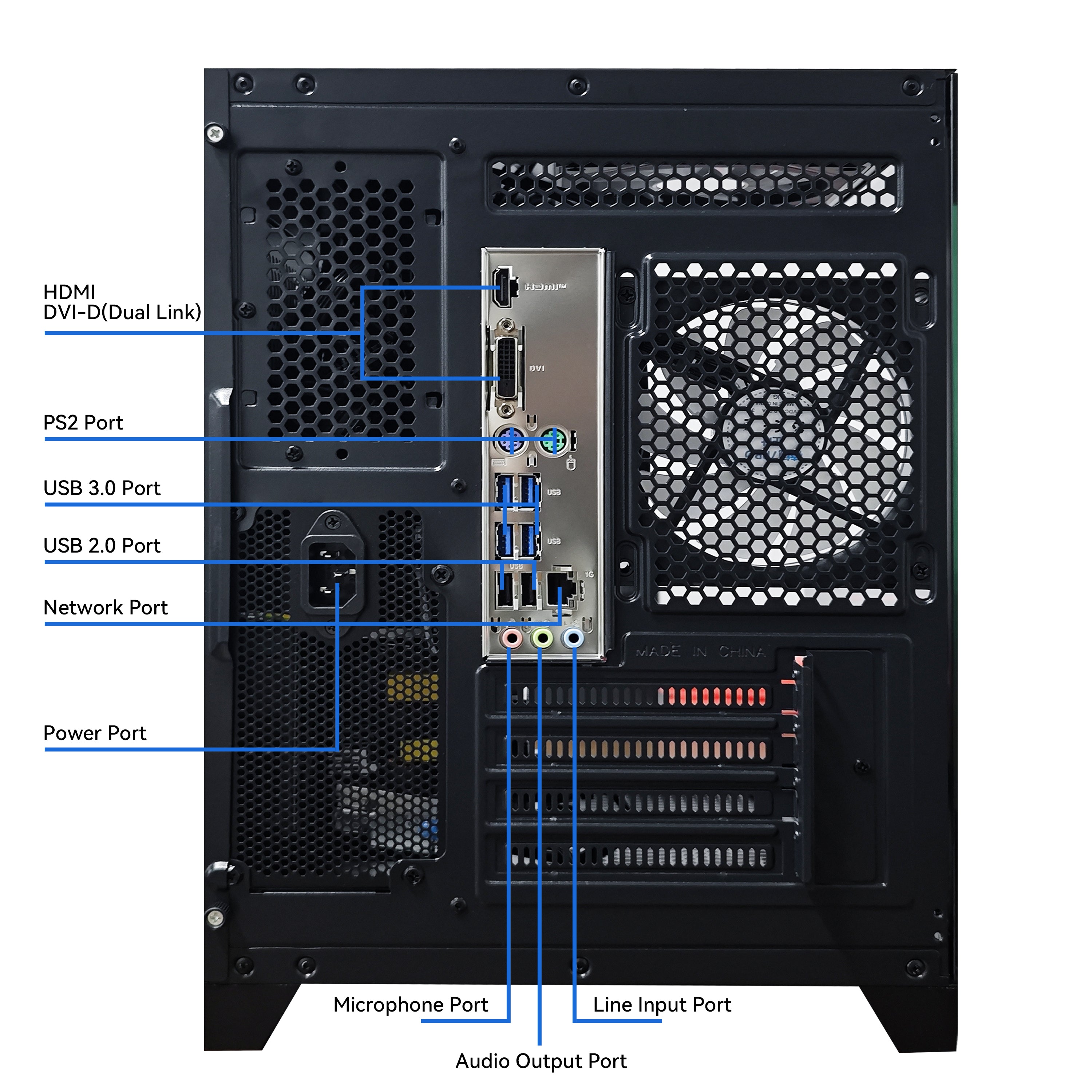 YAWYORE Gaming PC Desktop Computer,AMD Ryzen 5 5600GT,16GB RAM and 1TB M.2 NVMe PCle4.0,ARGB FAN,Wi-Fi+BT,Game Design Office console,Sea View Room,Prebuilt Gaming PC